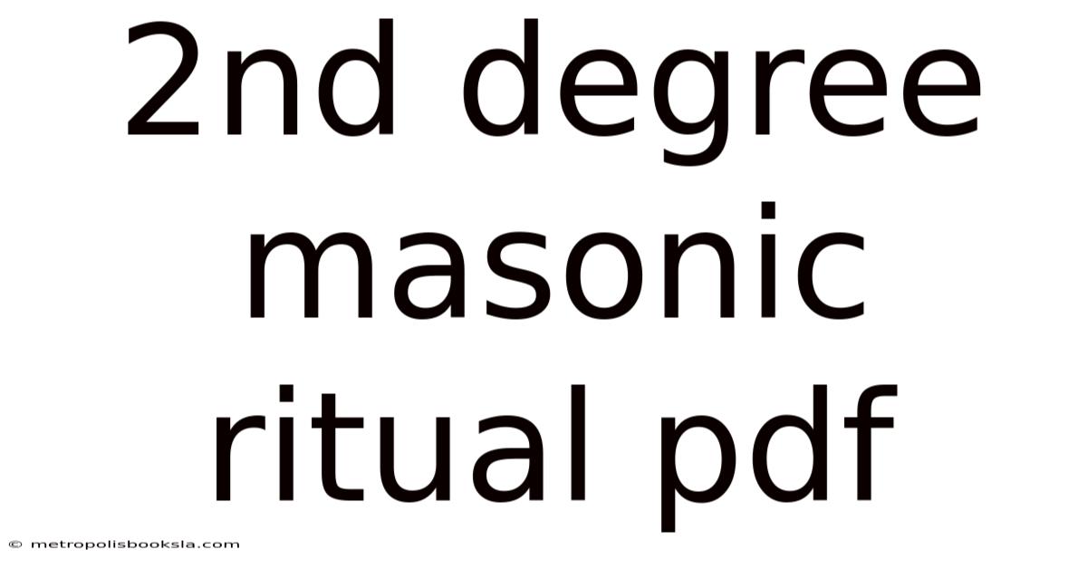 2nd Degree Masonic Ritual Pdf