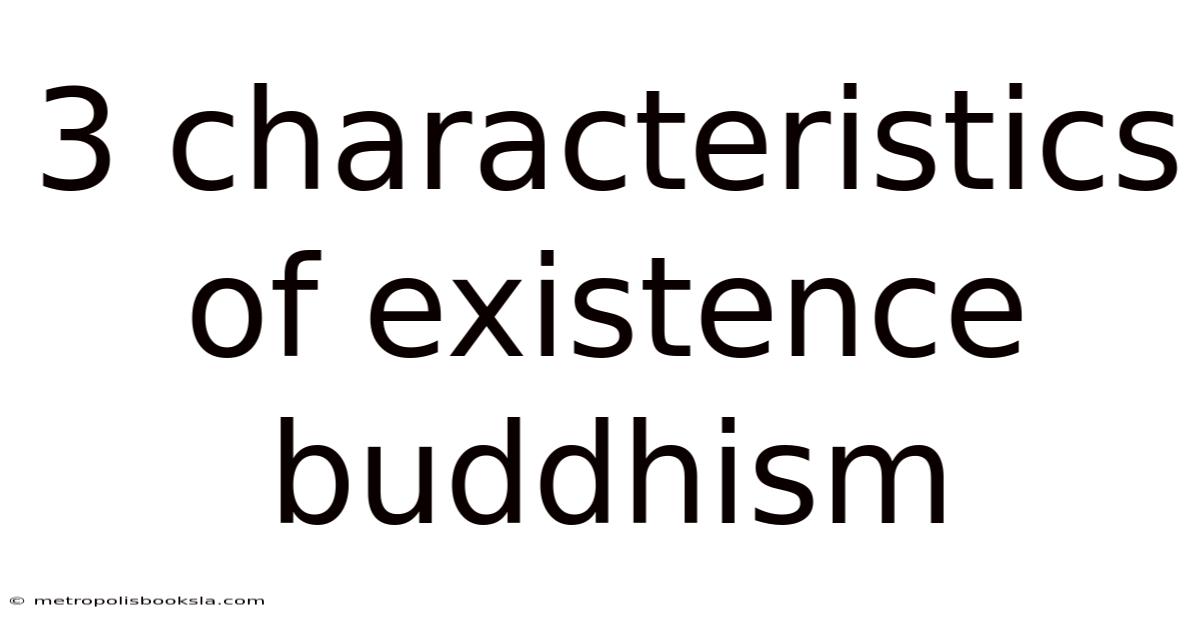 3 Characteristics Of Existence Buddhism