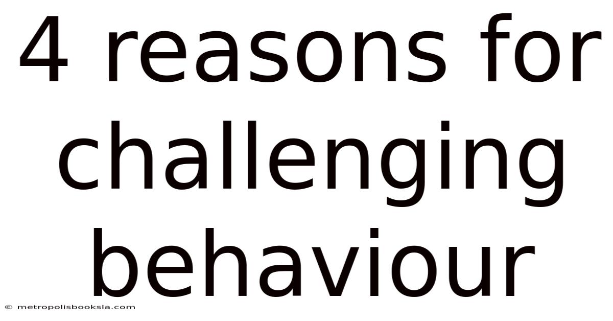 4 Reasons For Challenging Behaviour