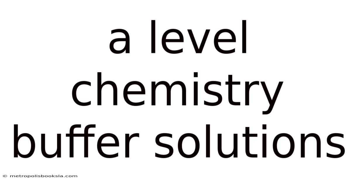 A Level Chemistry Buffer Solutions