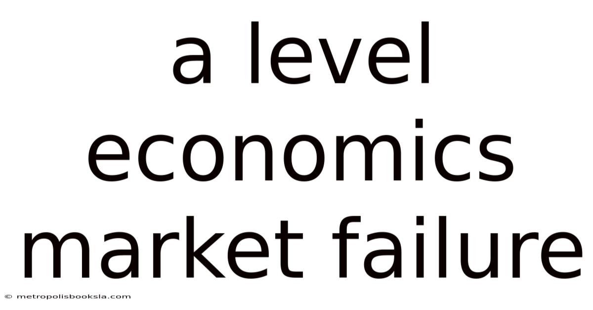 A Level Economics Market Failure
