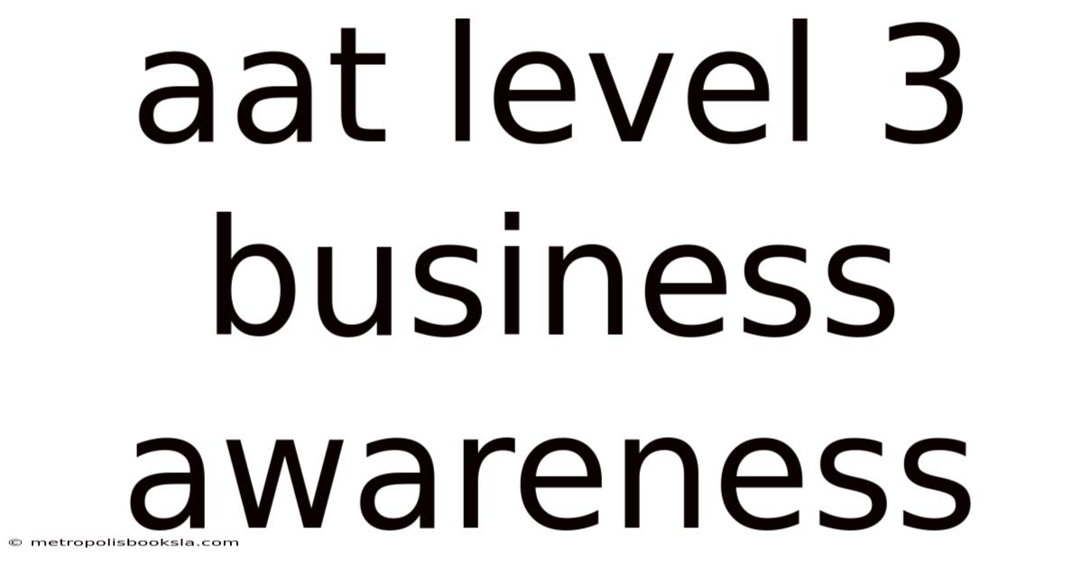 Aat Level 3 Business Awareness