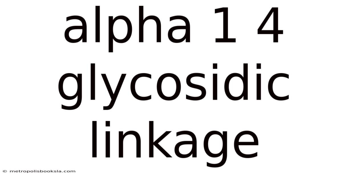 Alpha 1 4 Glycosidic Linkage
