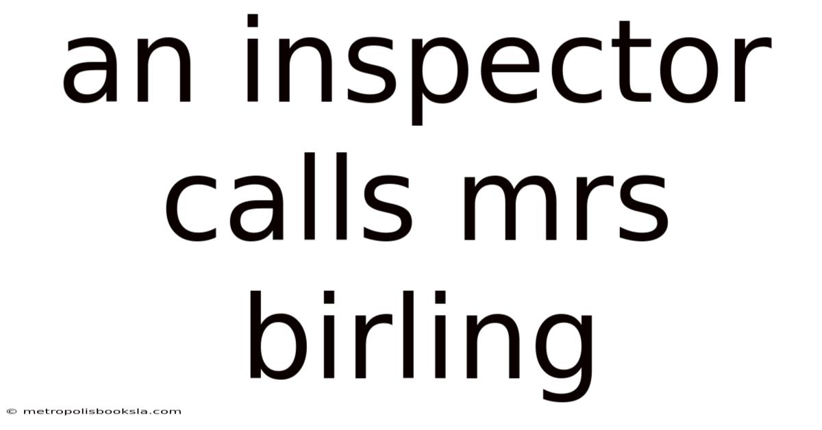 An Inspector Calls Mrs Birling