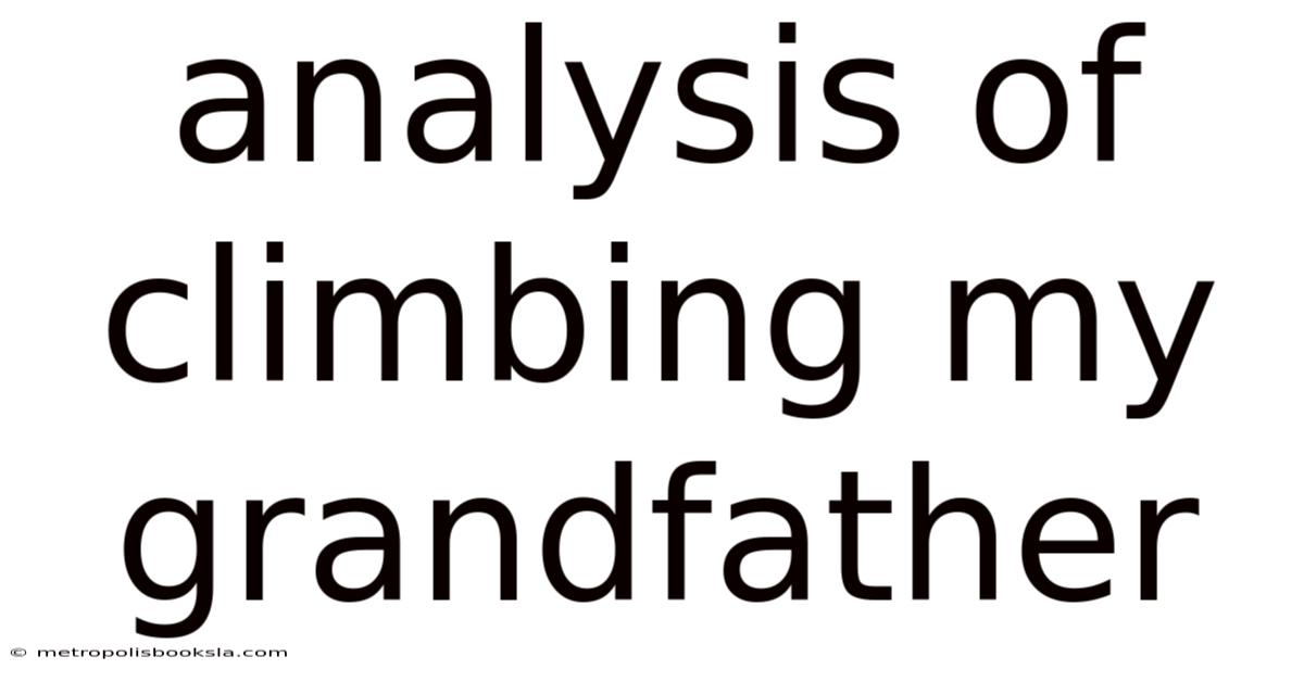 Analysis Of Climbing My Grandfather