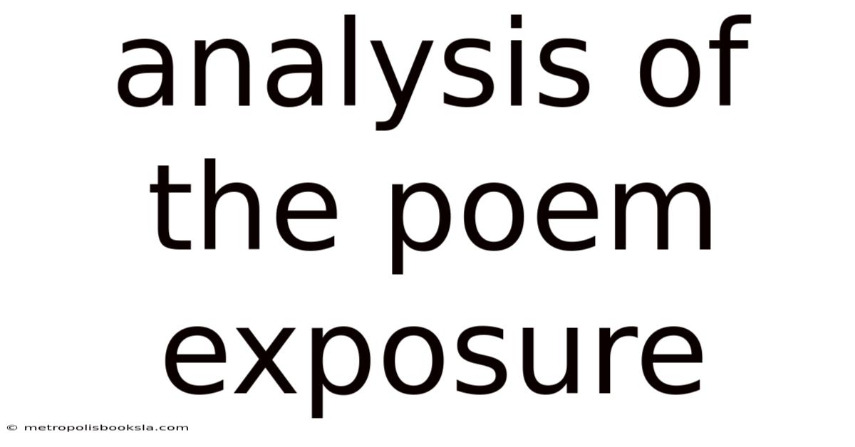 Analysis Of The Poem Exposure