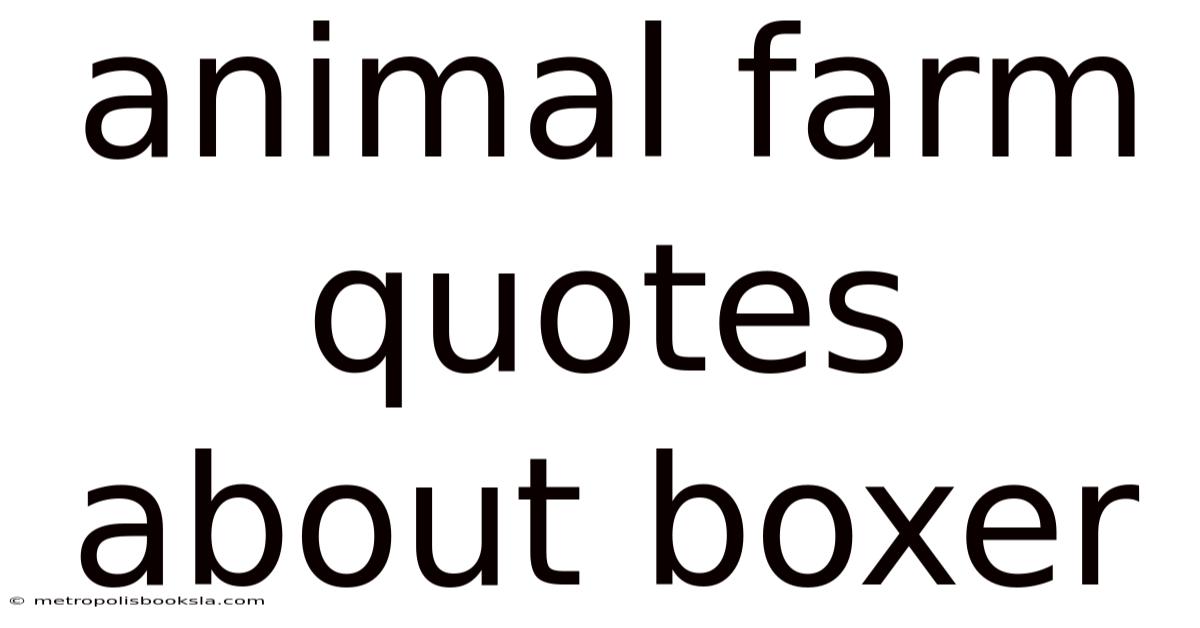 Animal Farm Quotes About Boxer