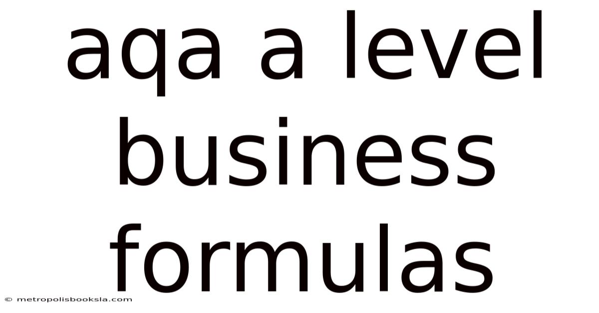 Aqa A Level Business Formulas