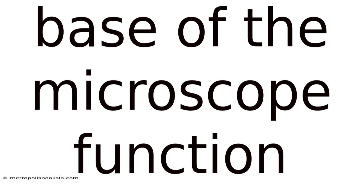 Base Of The Microscope Function