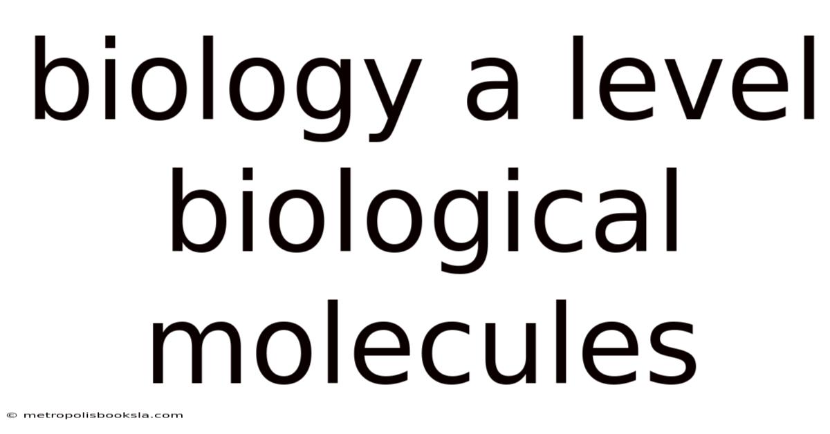Biology A Level Biological Molecules