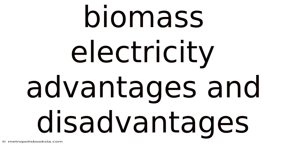 Biomass Electricity Advantages And Disadvantages