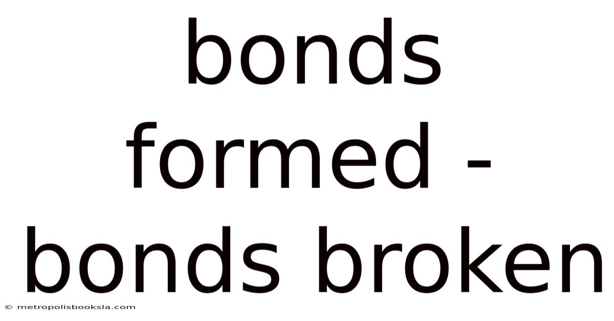 Bonds Formed - Bonds Broken
