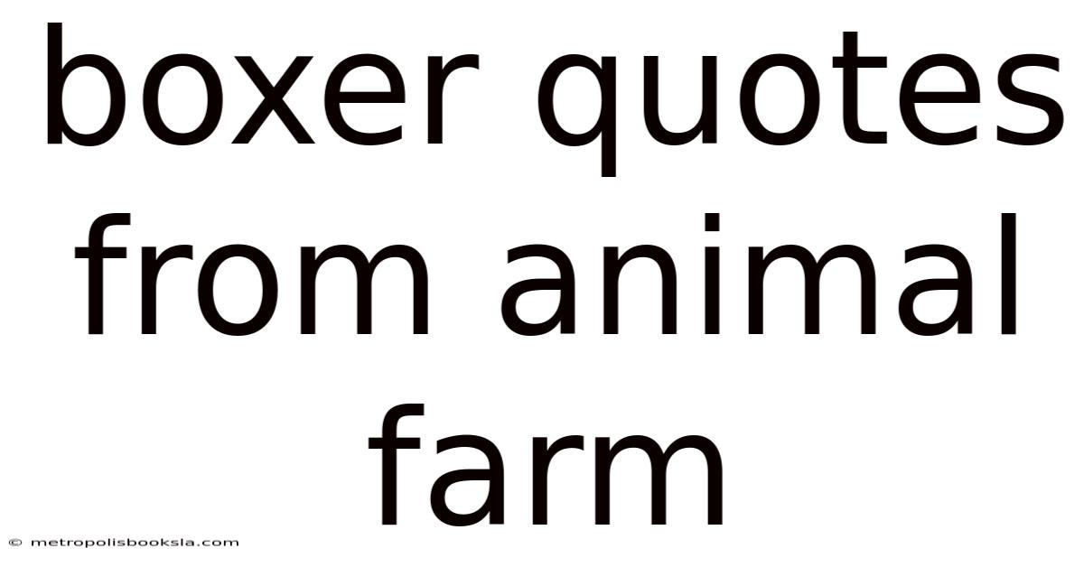 Boxer Quotes From Animal Farm