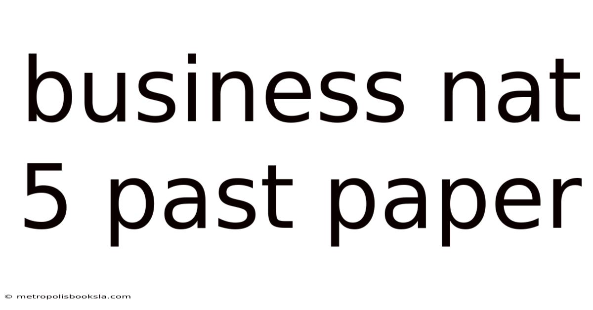 Business Nat 5 Past Paper