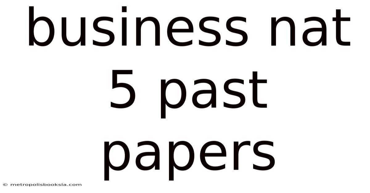 Business Nat 5 Past Papers