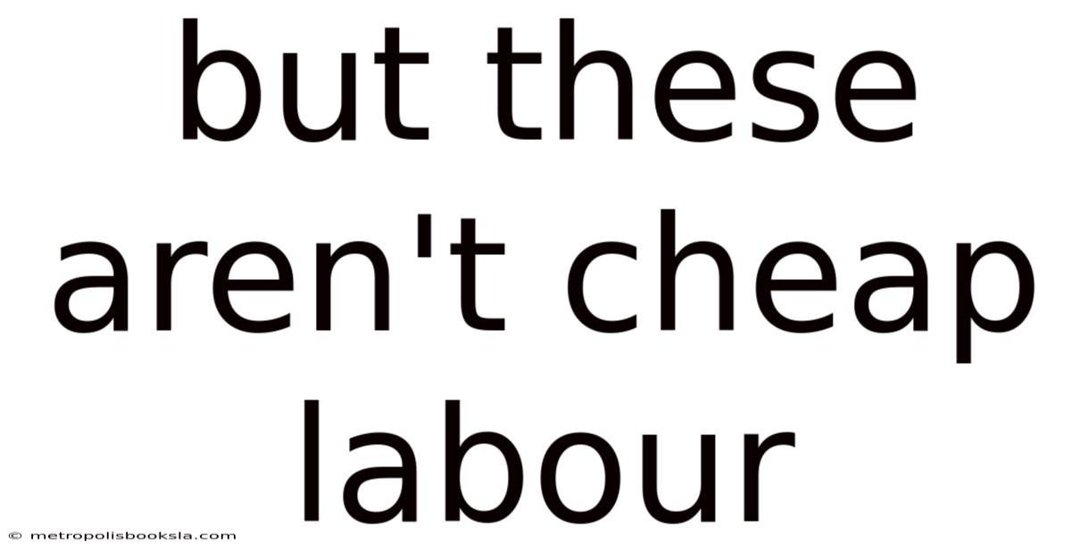 But These Aren't Cheap Labour