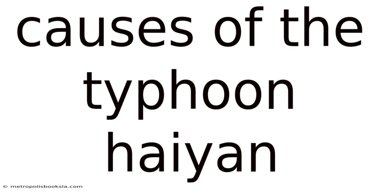 Causes Of The Typhoon Haiyan