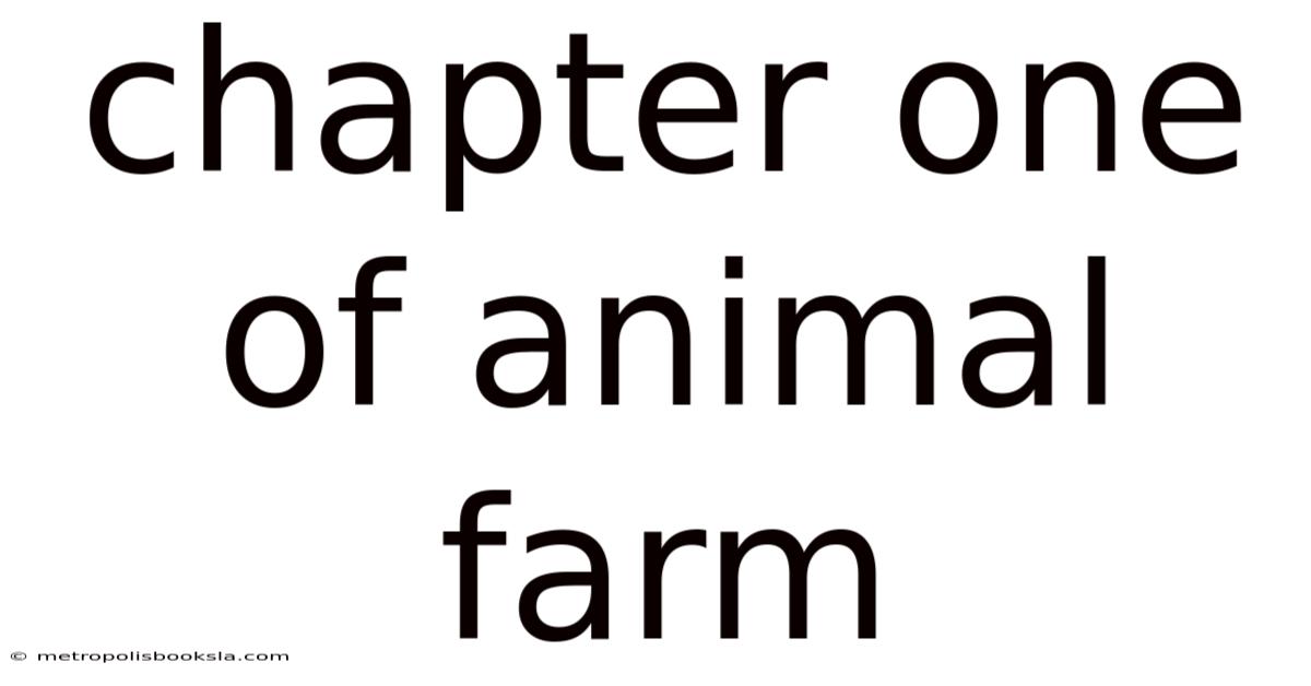 Chapter One Of Animal Farm
