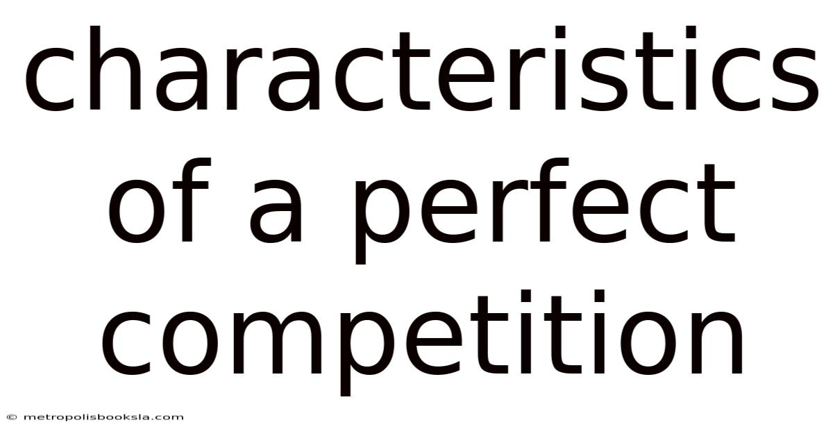 Characteristics Of A Perfect Competition