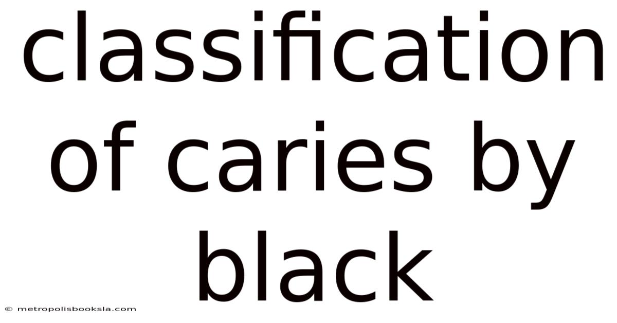 Classification Of Caries By Black