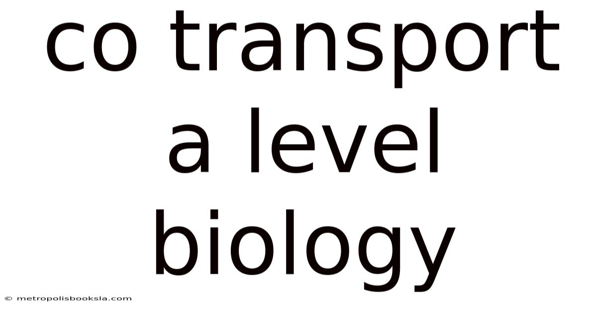 Co Transport A Level Biology