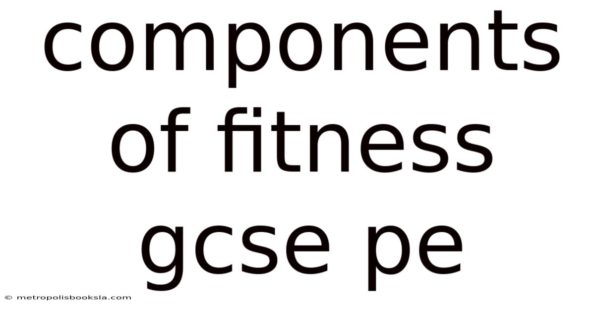Components Of Fitness Gcse Pe