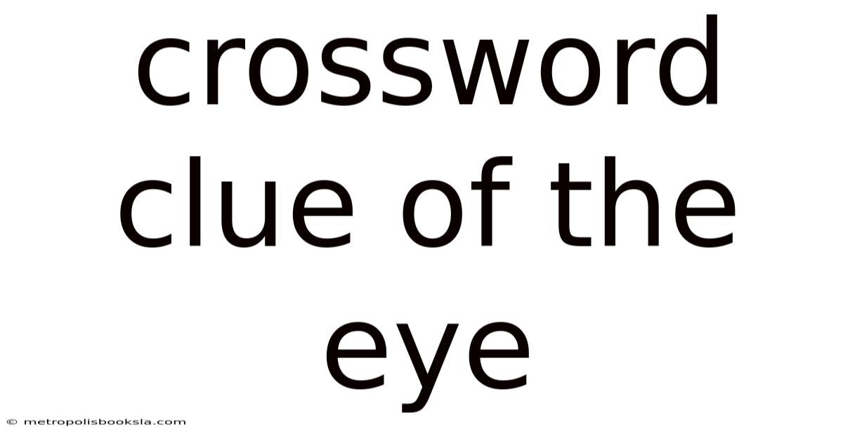 Crossword Clue Of The Eye
