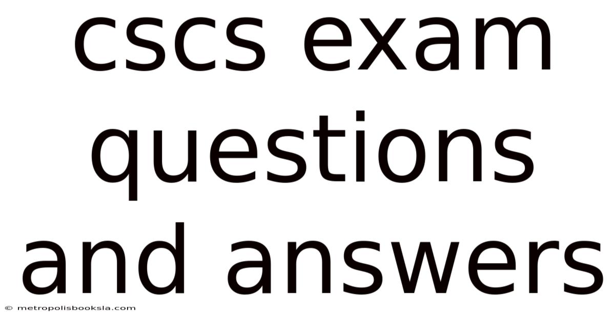 Cscs Exam Questions And Answers