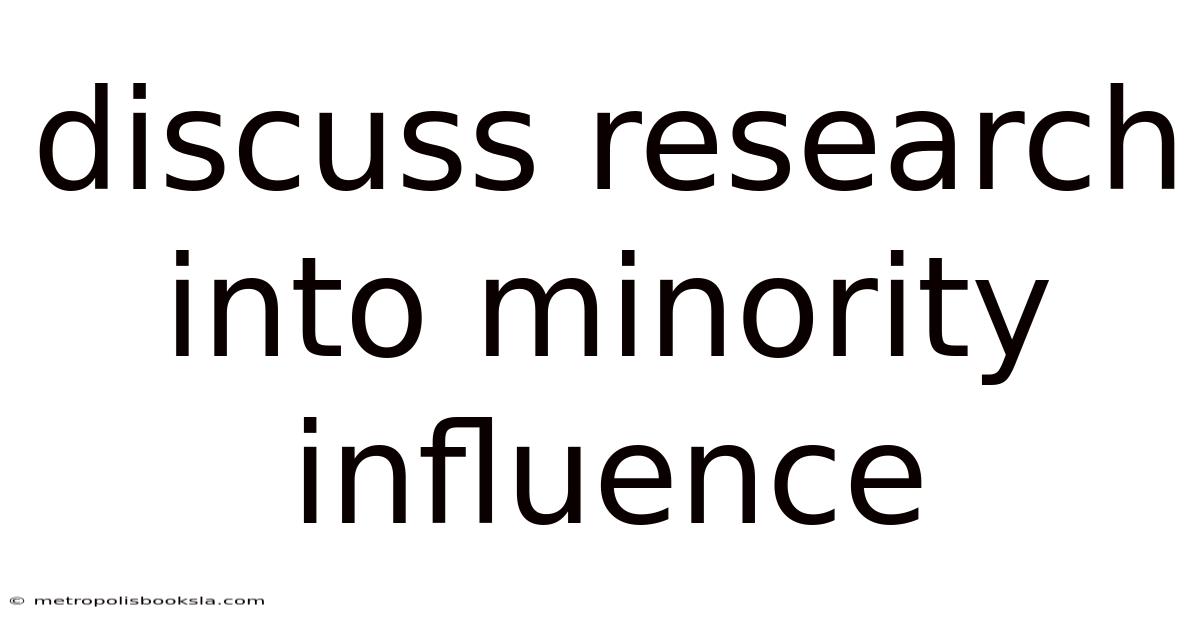 Discuss Research Into Minority Influence