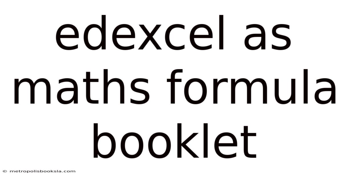 Edexcel As Maths Formula Booklet