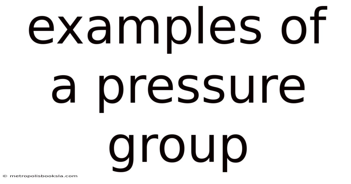 Examples Of A Pressure Group
