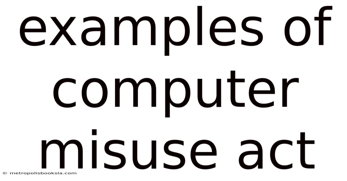 Examples Of Computer Misuse Act