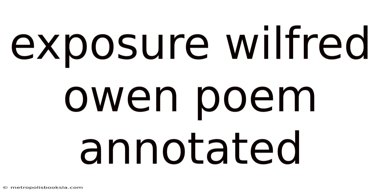 Exposure Wilfred Owen Poem Annotated
