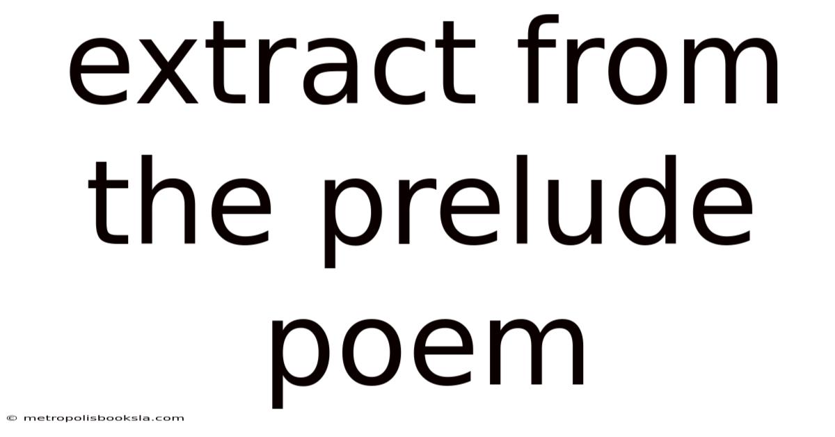 Extract From The Prelude Poem