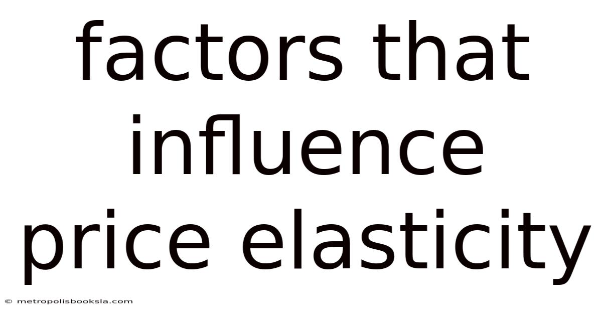 Factors That Influence Price Elasticity