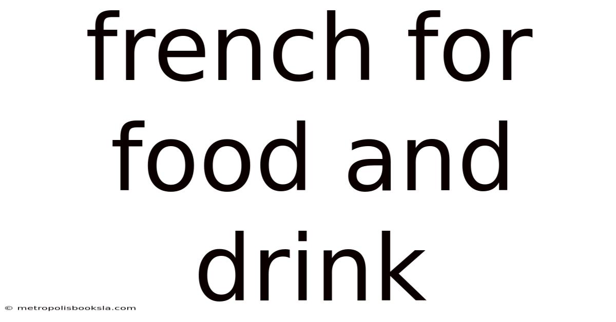 French For Food And Drink