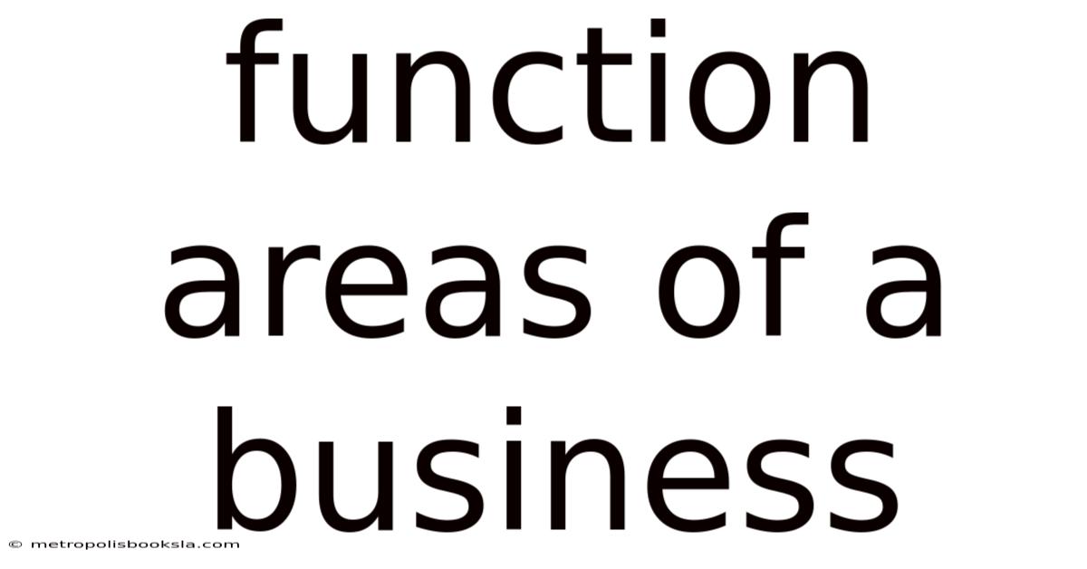 Function Areas Of A Business