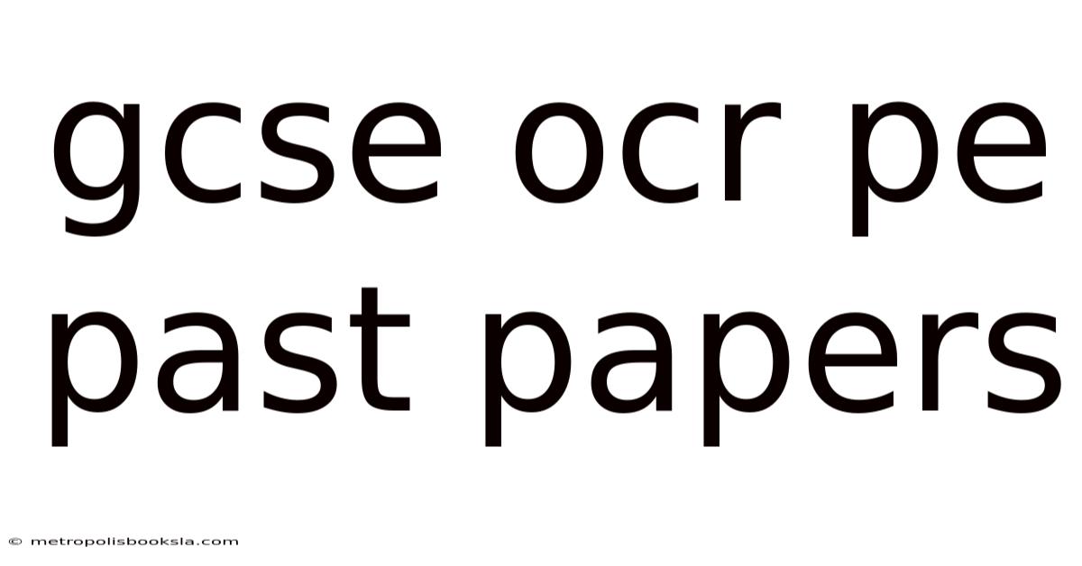 Gcse Ocr Pe Past Papers