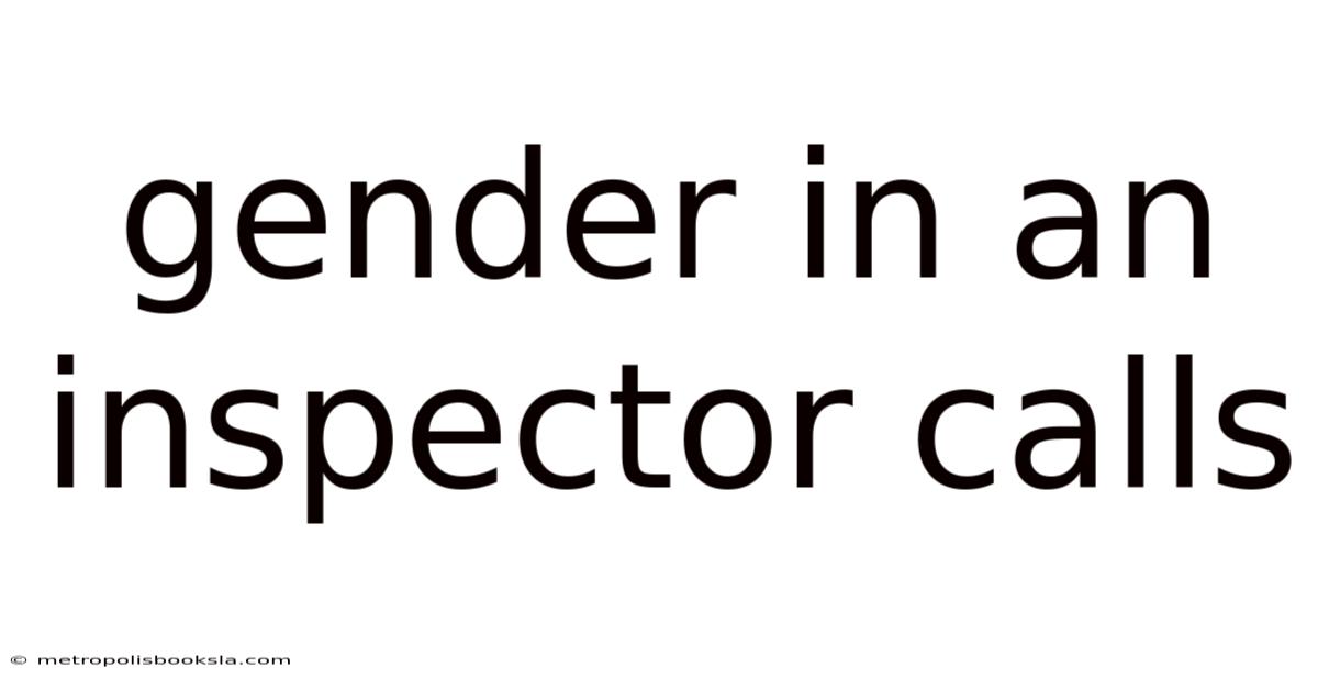 Gender In An Inspector Calls