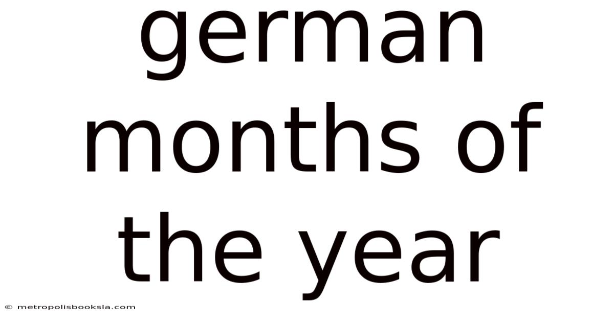 German Months Of The Year