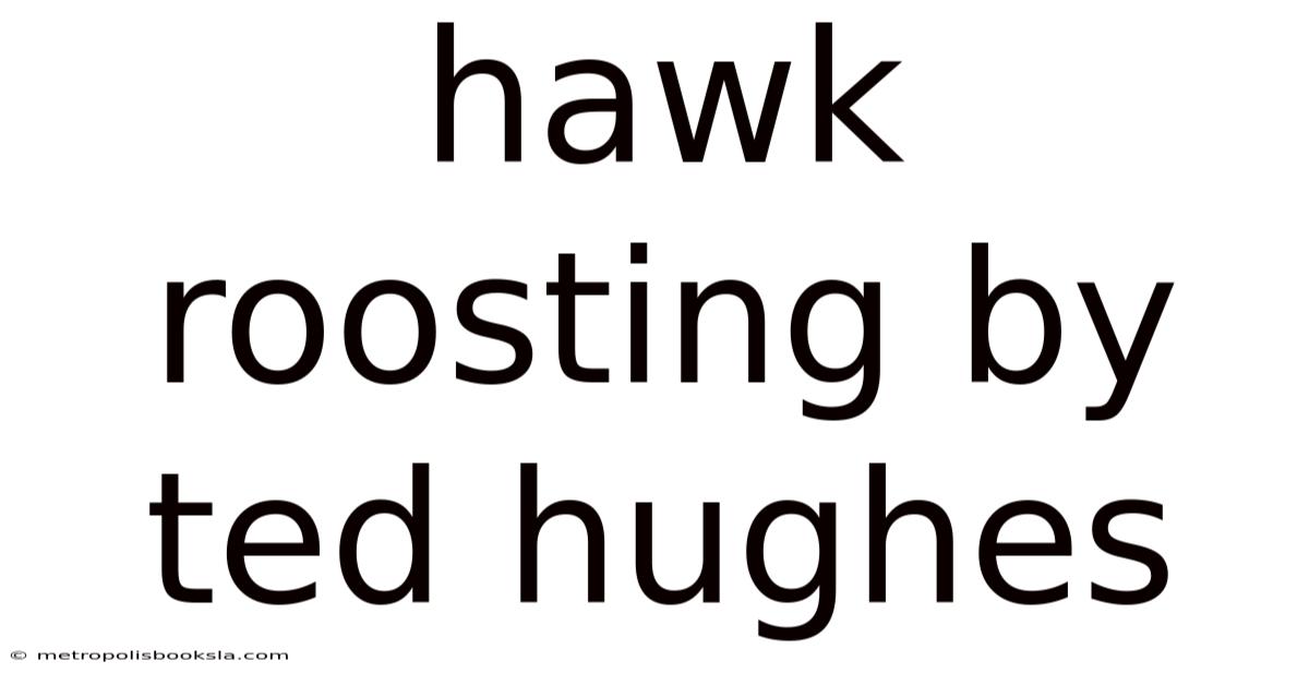 Hawk Roosting By Ted Hughes