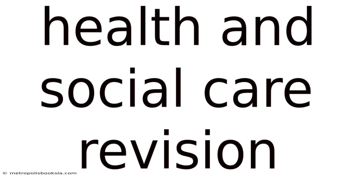 Health And Social Care Revision