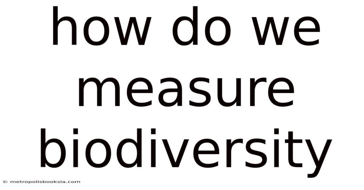 How Do We Measure Biodiversity