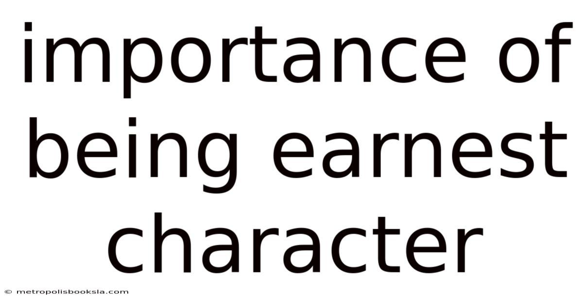 Importance Of Being Earnest Character