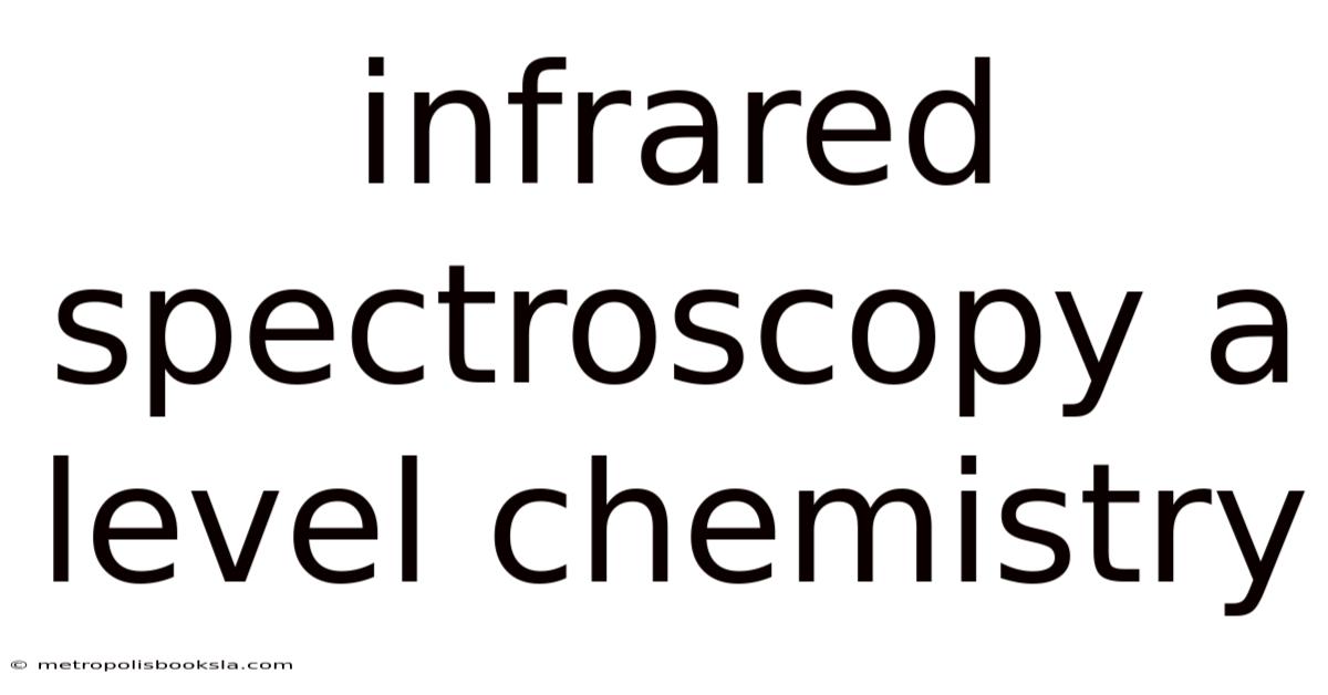 Infrared Spectroscopy A Level Chemistry