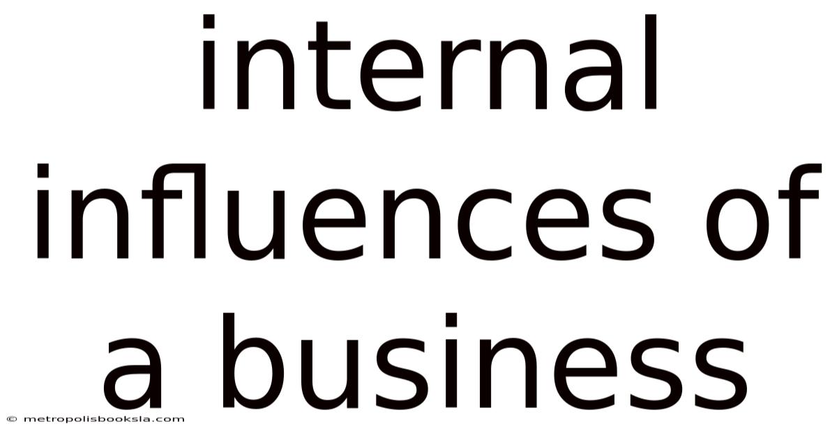 Internal Influences Of A Business