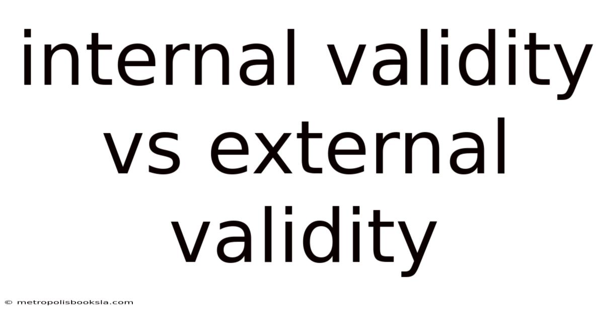 Internal Validity Vs External Validity