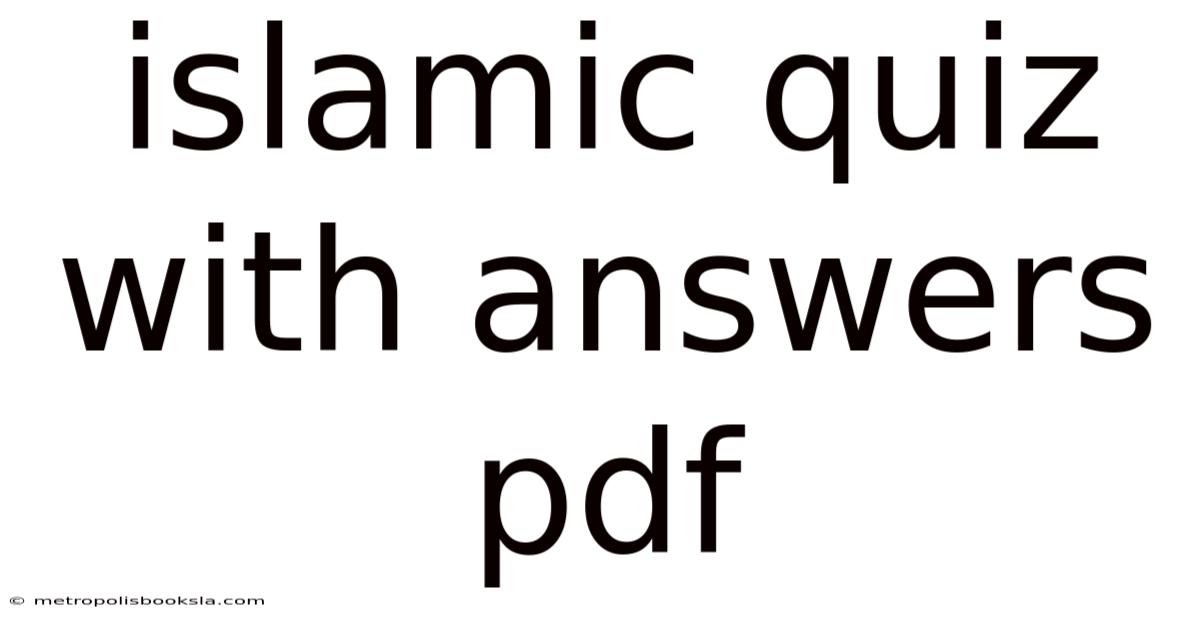 Islamic Quiz With Answers Pdf