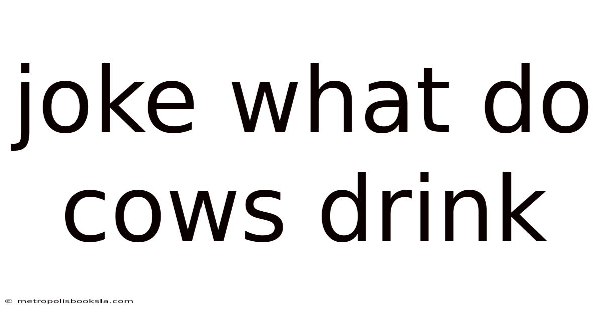 Joke What Do Cows Drink