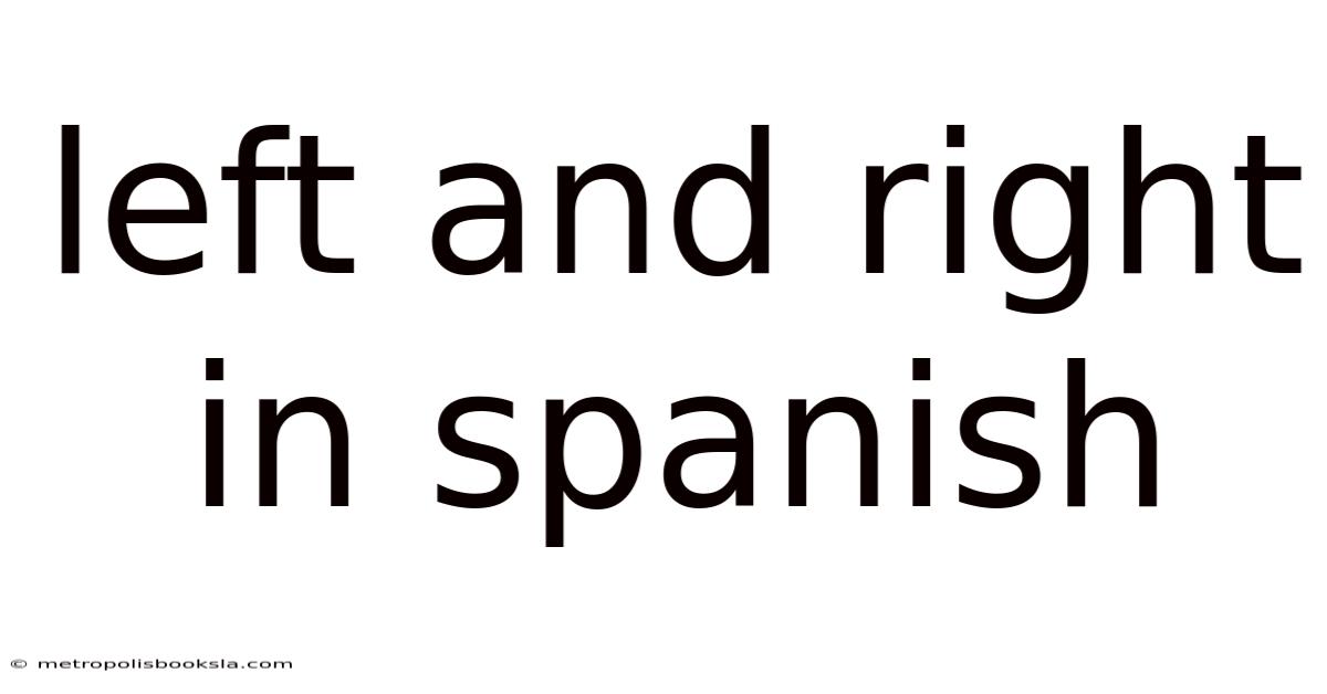Left And Right In Spanish